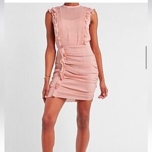 NWT Express Ruched Ruffle Sheath Dress size M